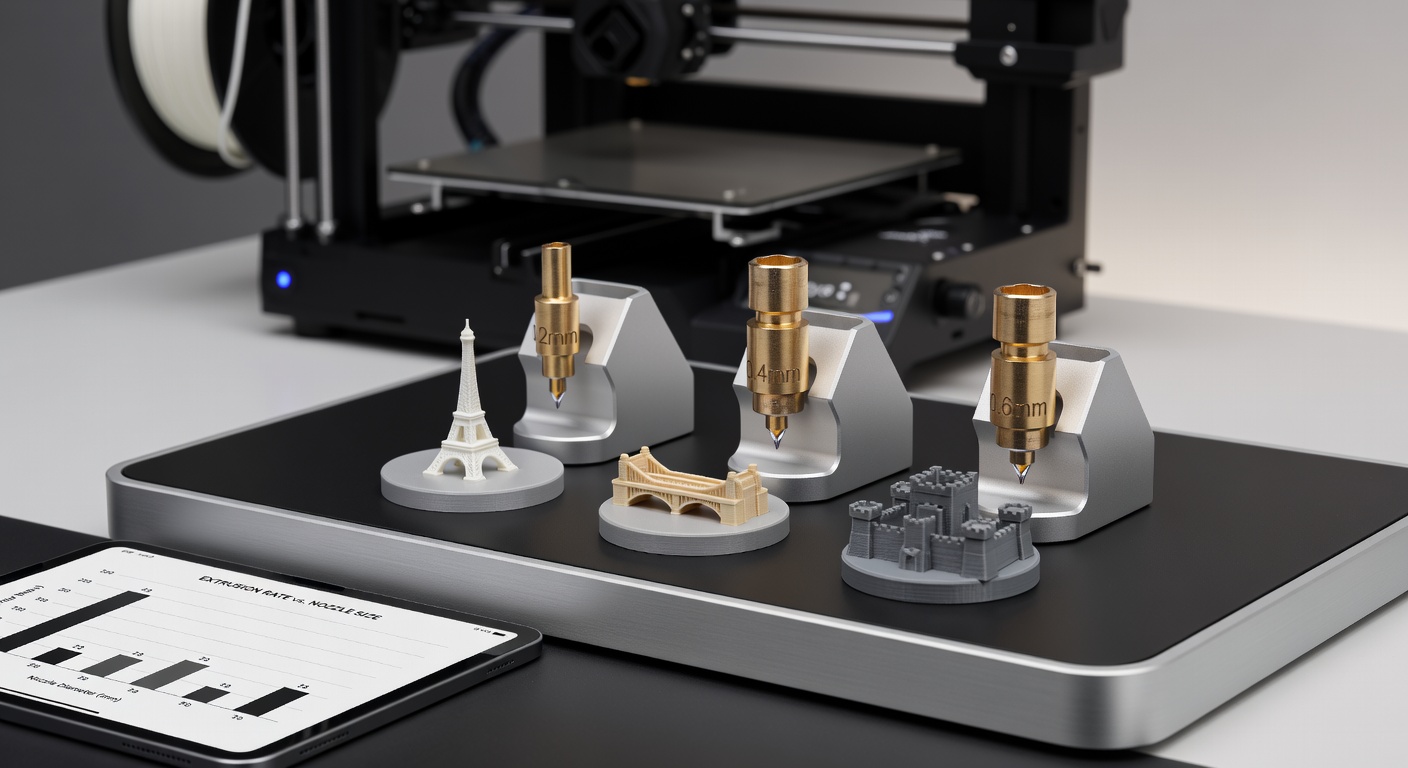 Diferențe Nozzle 0.2mm vs 0.4mm vs 0.6mm în imprimarea 3D