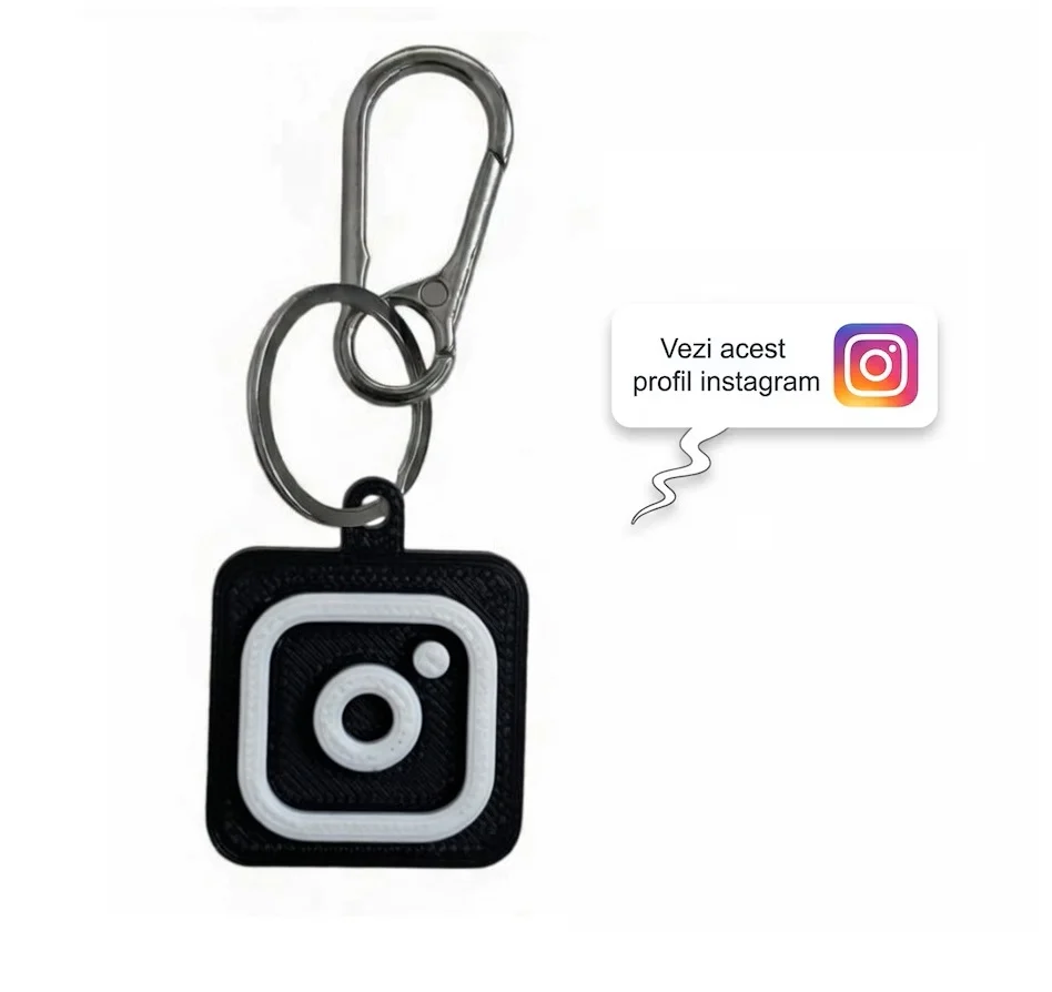 Breloc Instagram Tag NFC - Personalizat 3D