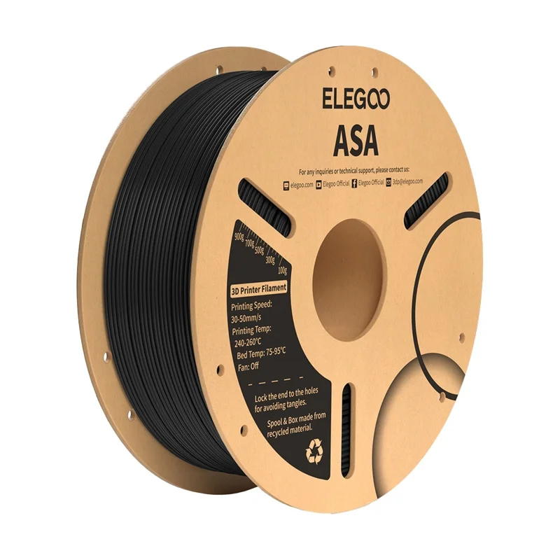 Filament Imprimanta 3D ELEGOO, 1.75mm, ASA, 270mm/s, 1 kg, Negru