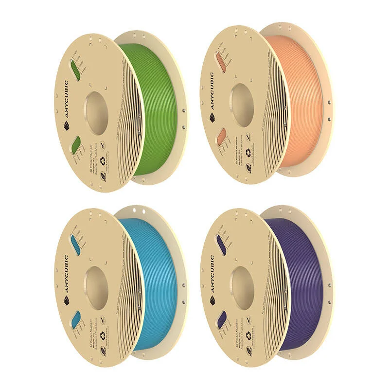 Set 4 Filamente Imprimanta 3D, Anycubic PLA, 1.75mm, Pantone Multicolor