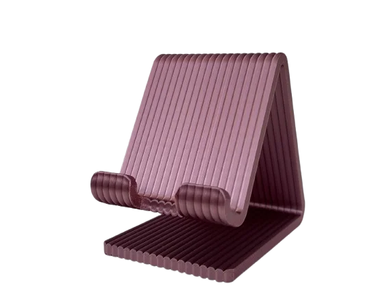 Suport Telefon cu Design Minimalist Valuri Imprimat 3D – Cupru Premium, Stabil și Elegant